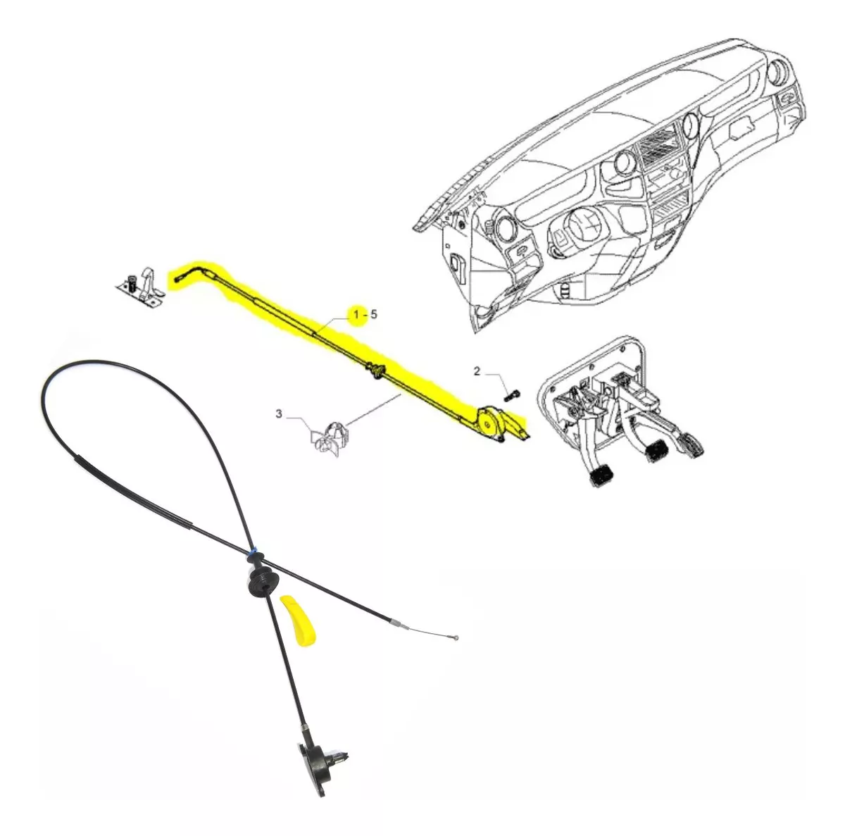 3801993 5801899744  Cabo de Abertura do Capo com Puxador Daily 2012 A 2019 - Imagem 3