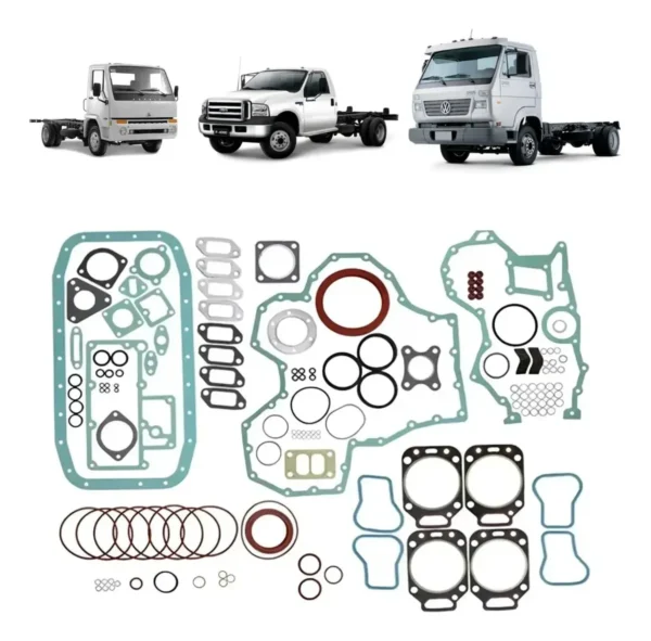 JG DE JUNTAS COMPLETO COM RETENTORES MOTOR MWM SERIE 10 / X10 AGRALE FORD E VW - Imagem 2
