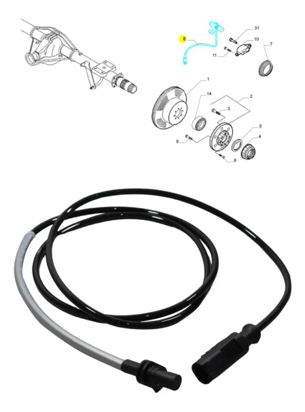 5801279037-2551 SENSOR DO FREIO ABS TRASEIRO IVECO DAILY - Imagem 2