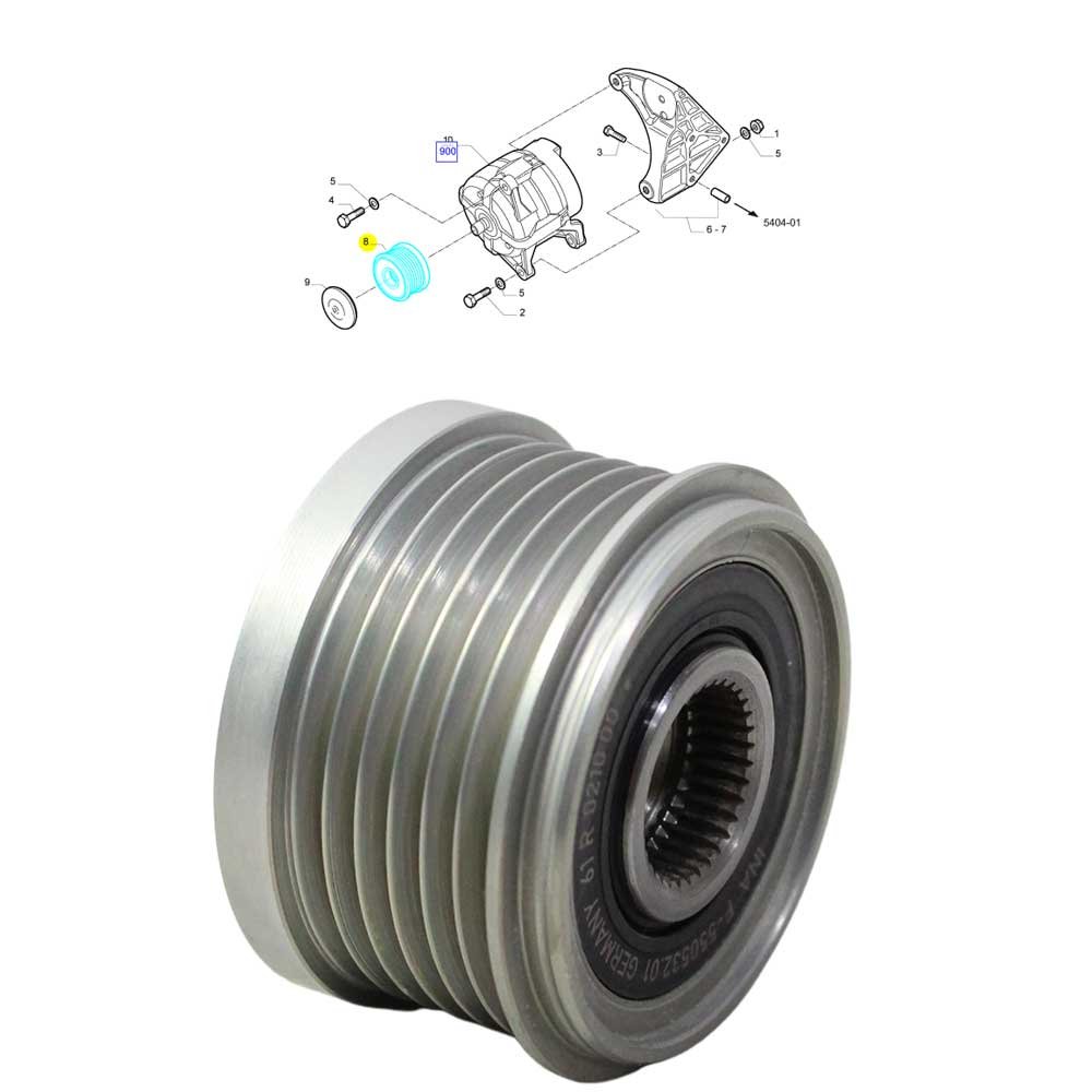 POLIA DO ALTERNADOR RODA LIVRE IVECO DAILY APÓS 2007 - Imagem 3